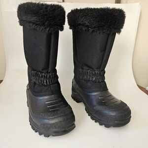 Tundra Boys Black Glacier Insulated Winter Snow Boots Size 3